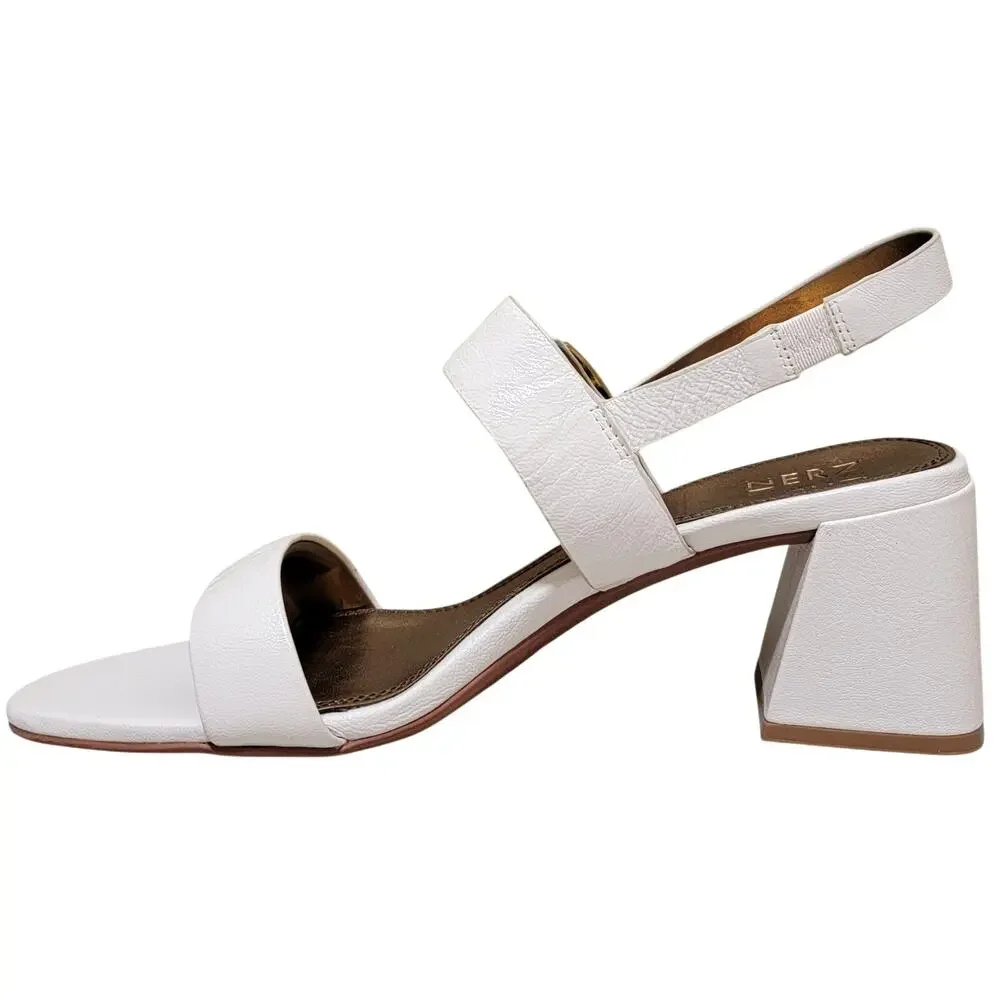 Naturalizer Women Vicky Block Heel Slingback Sandals Size US 11M White Leather
